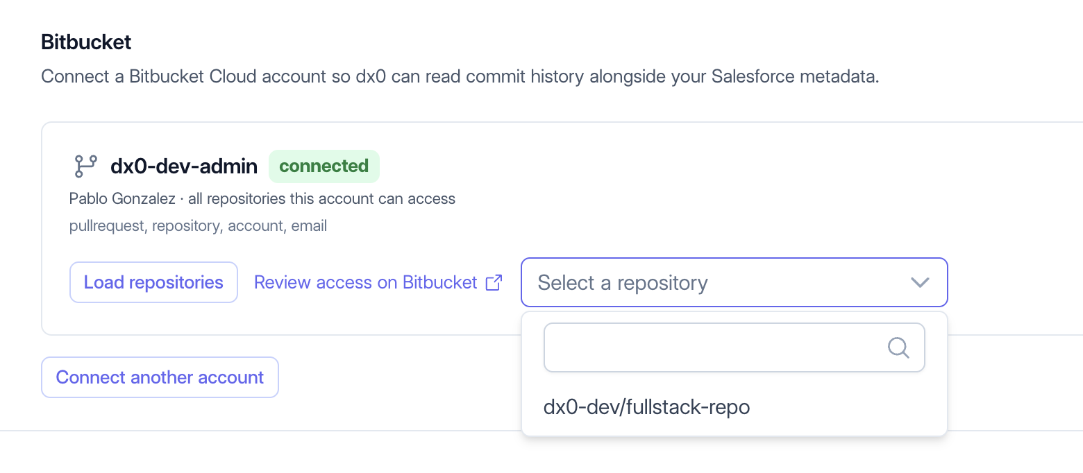 Checking the Bitbucket connection