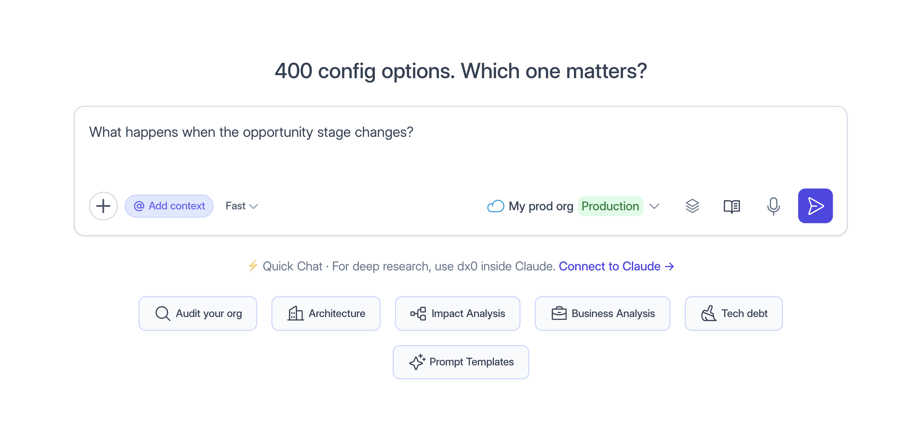 Asking a first question in Quick Chat