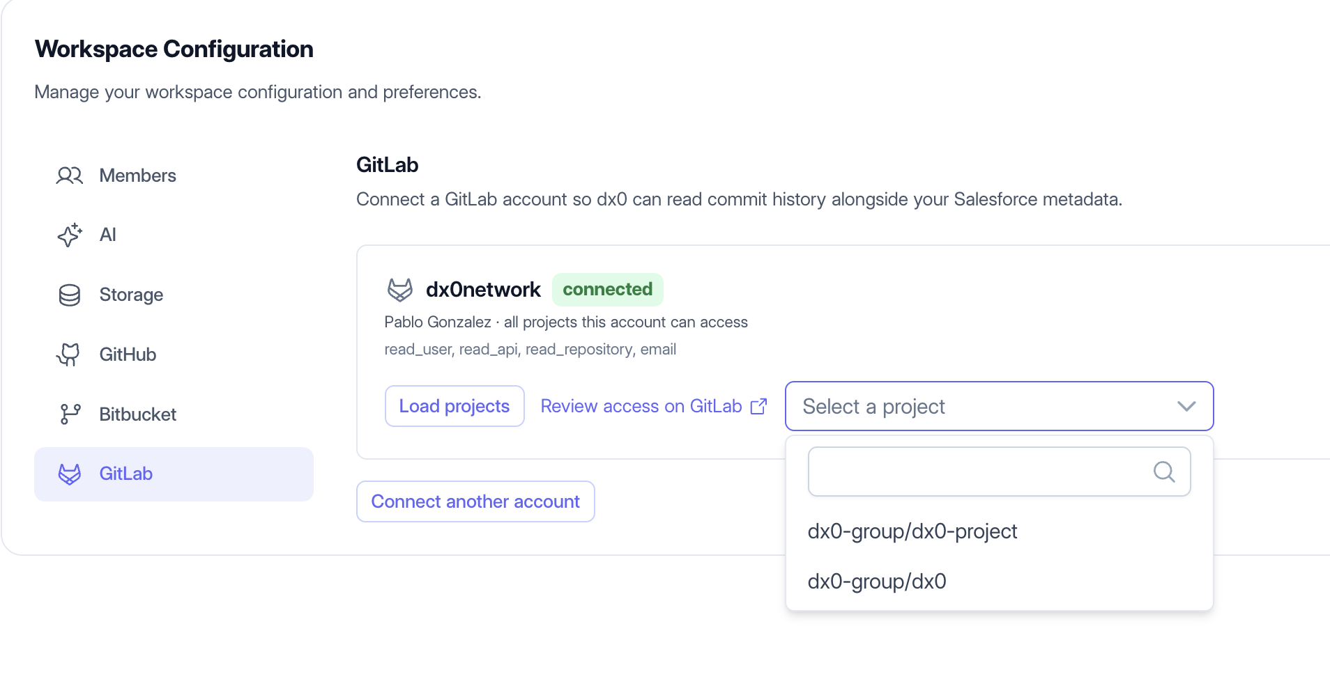 Checking the GitLab connection