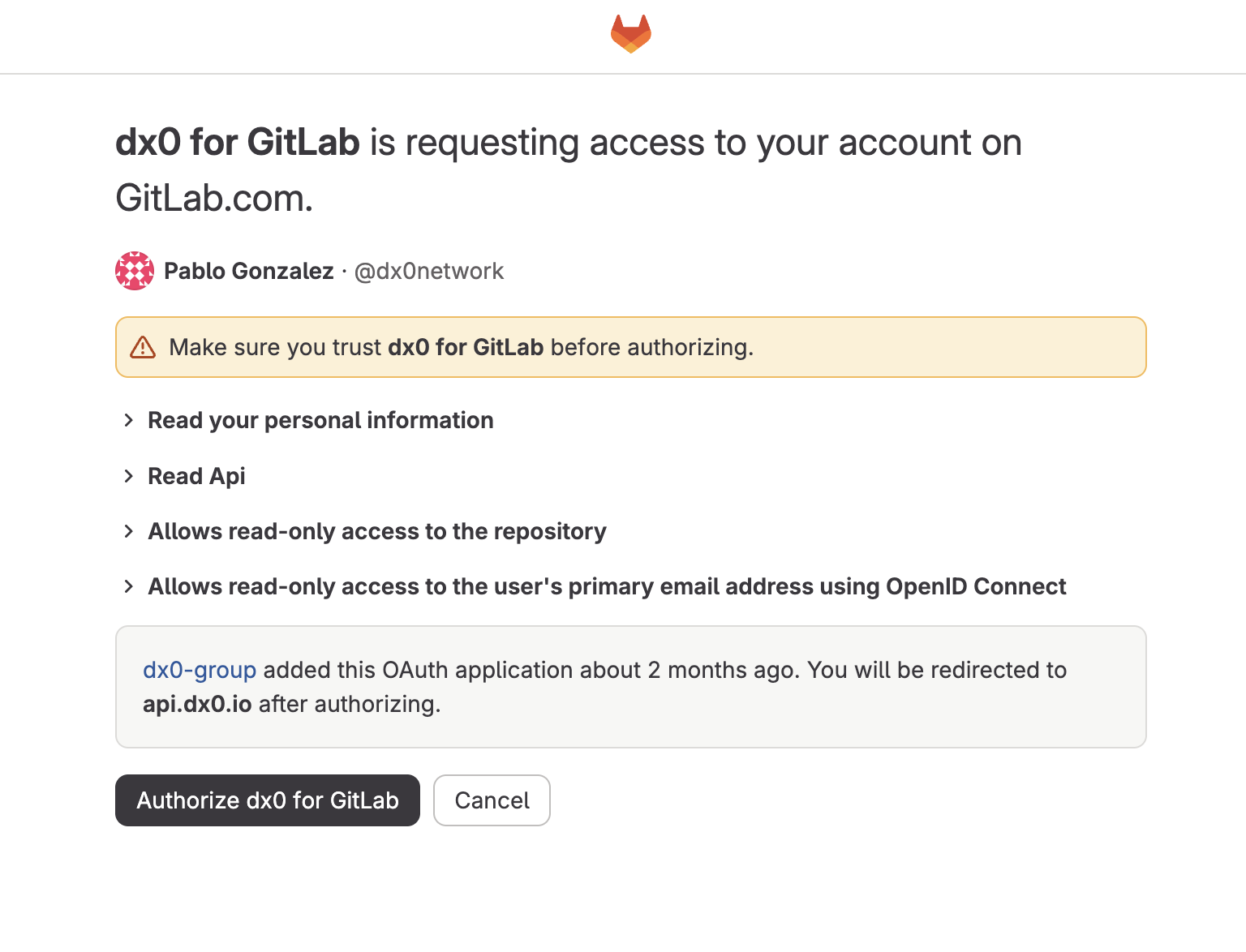 A connected GitLab account