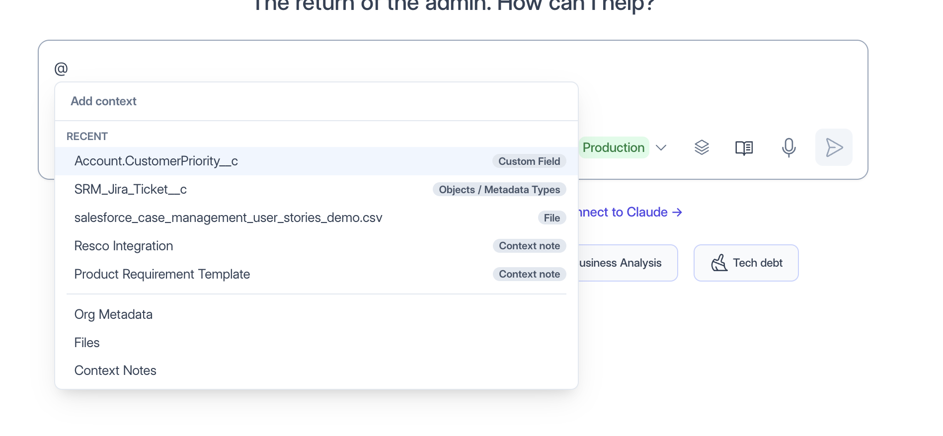 Adding context with @