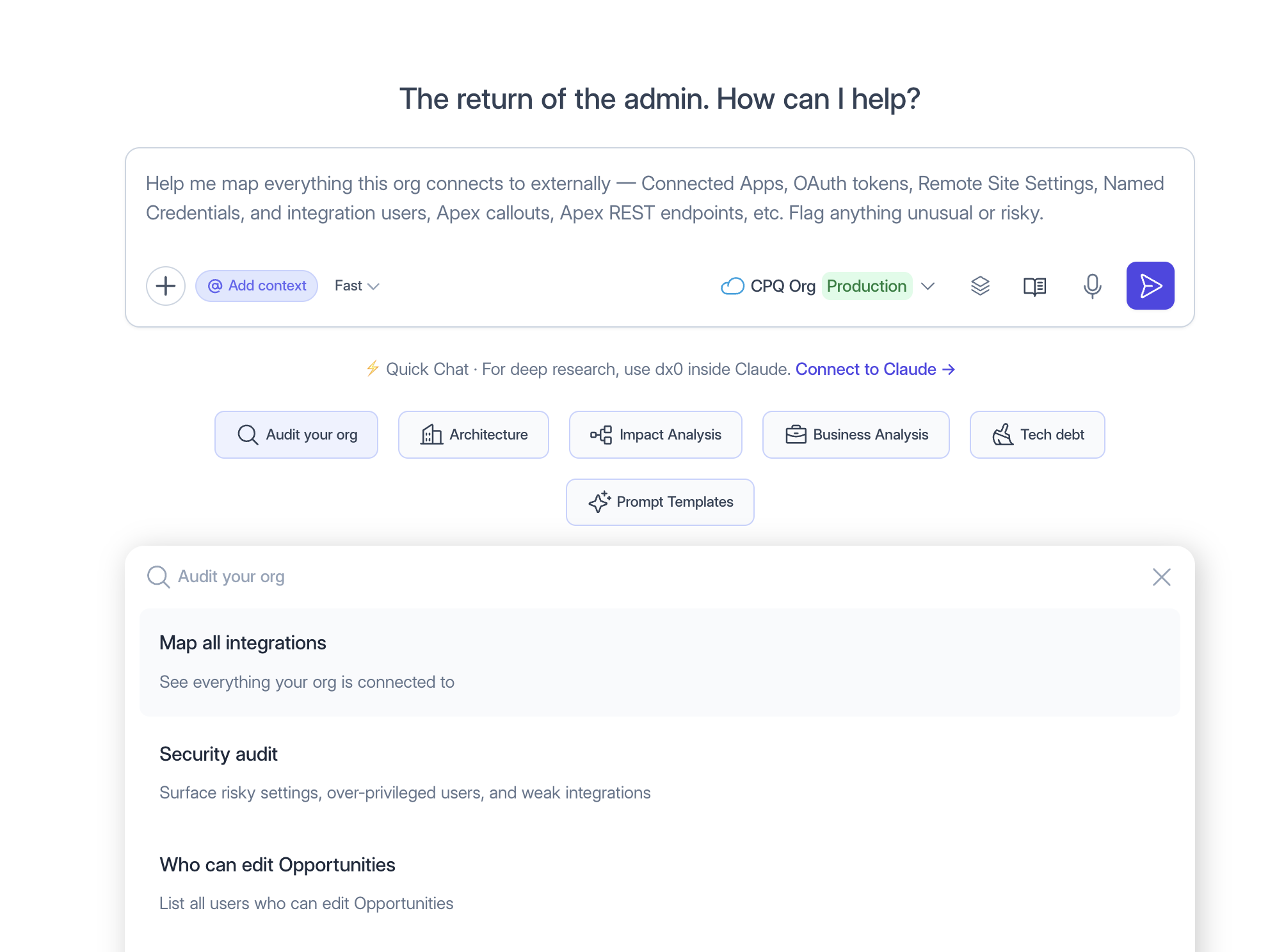 Prompt templates under the composer