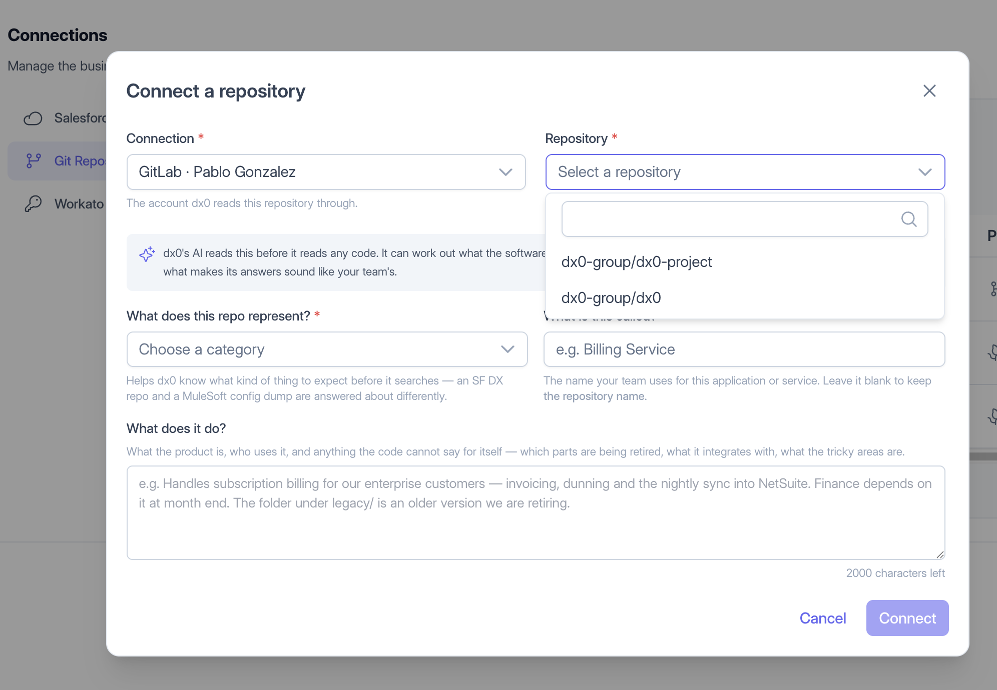 The Add repository dialog