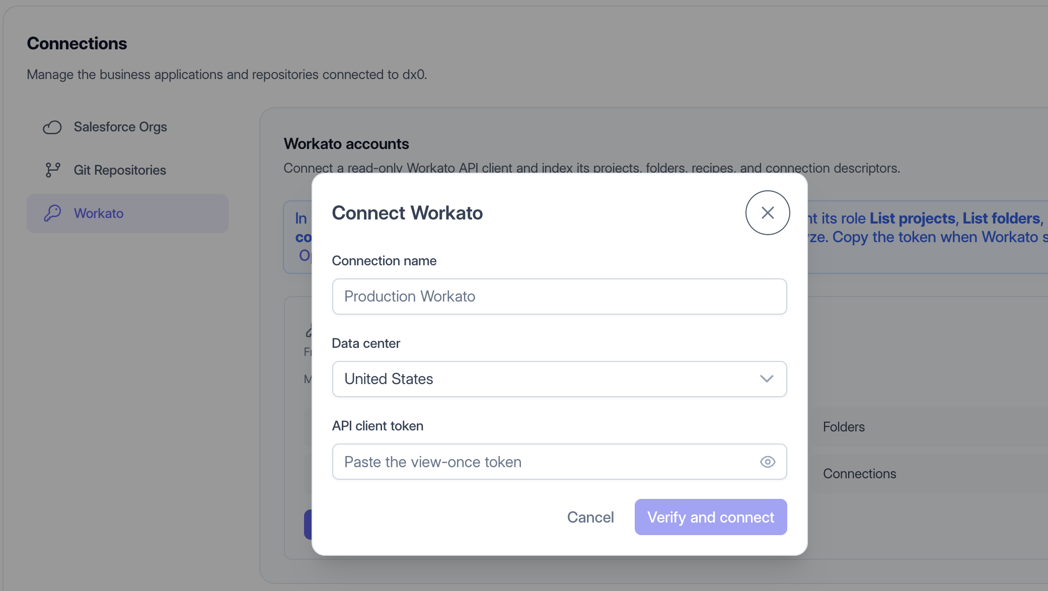 Connecting Workato in dx0
